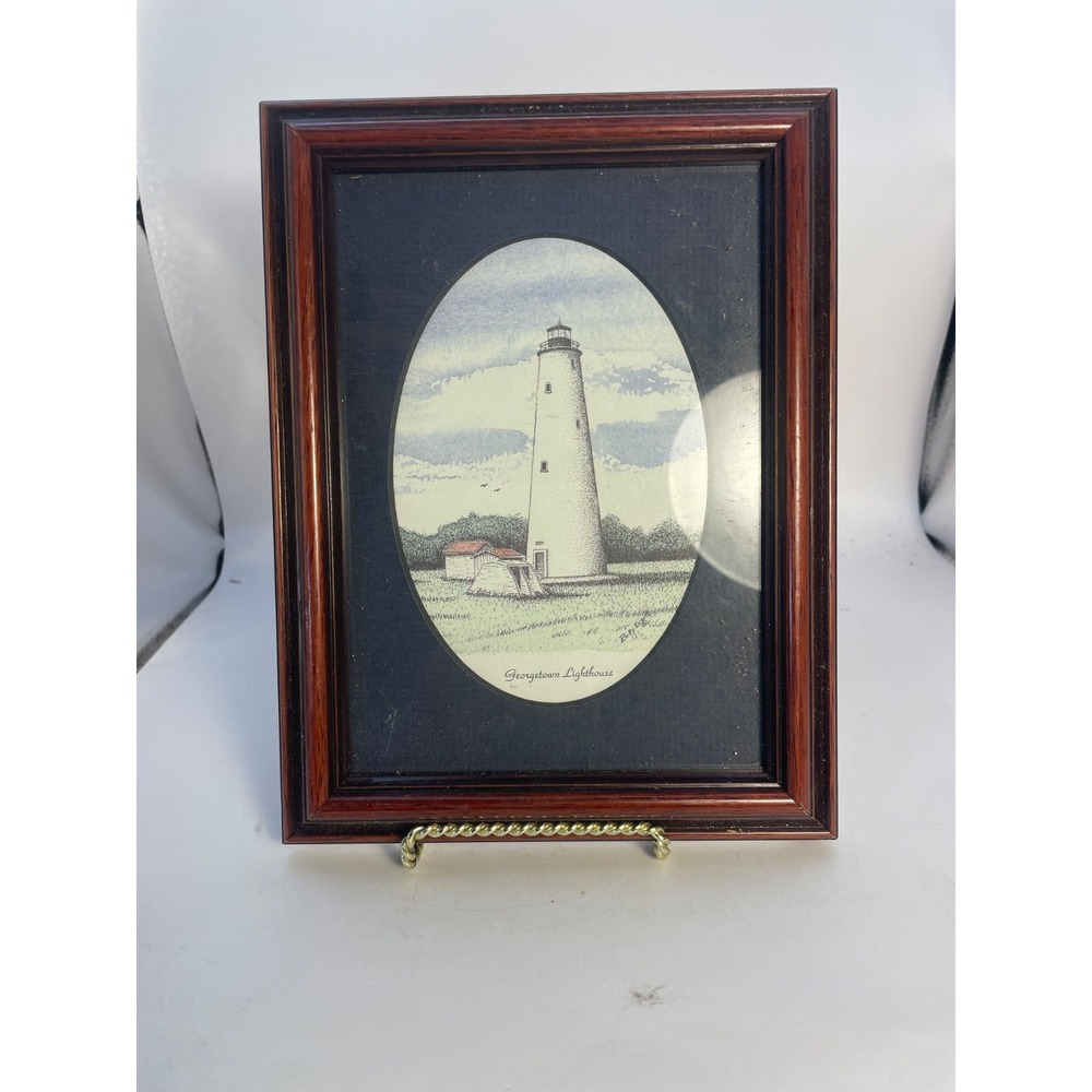 Georgetown Lighthouse South Carolina Winyah Bay Matted Watercolor Art Prints